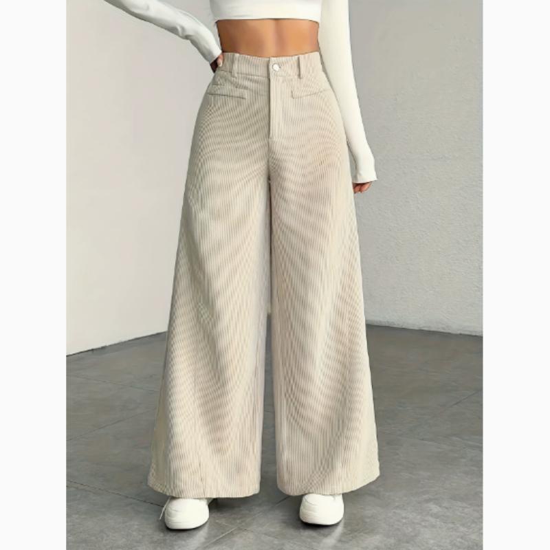 Женские брюки с высокой посадкой и широкими штанинами - Повседневные брюки с вельветовой текстурой, Комфорт в любое время года, Вельветовые брюки XXL бежевый
Женские брюки с высокой посадкой и широкими штанинами - Повседневные брюки с вельветовой текстурой, Комфорт в любое время года, Вельветовые брюки XXL бежевый