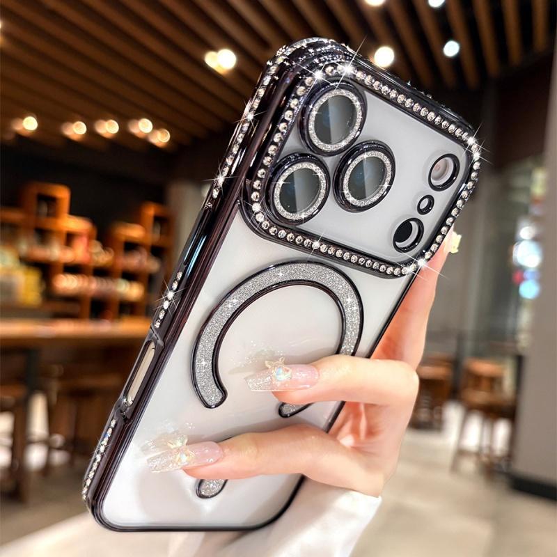 Plating Glitter Diamond Rhinestone Magnetic Wireless Charging Case For iPhone 17 Pro Max Air 16 15 14 13 12 Soft Silicone Cover iPhone17 Pro
Plating Glitter Diamond Rhinestone Magnetic Wireless Charging Case For iPhone 17 Pro Max Air 16 15 14 13 12 Soft Silicone Cover iPhone17 Pro