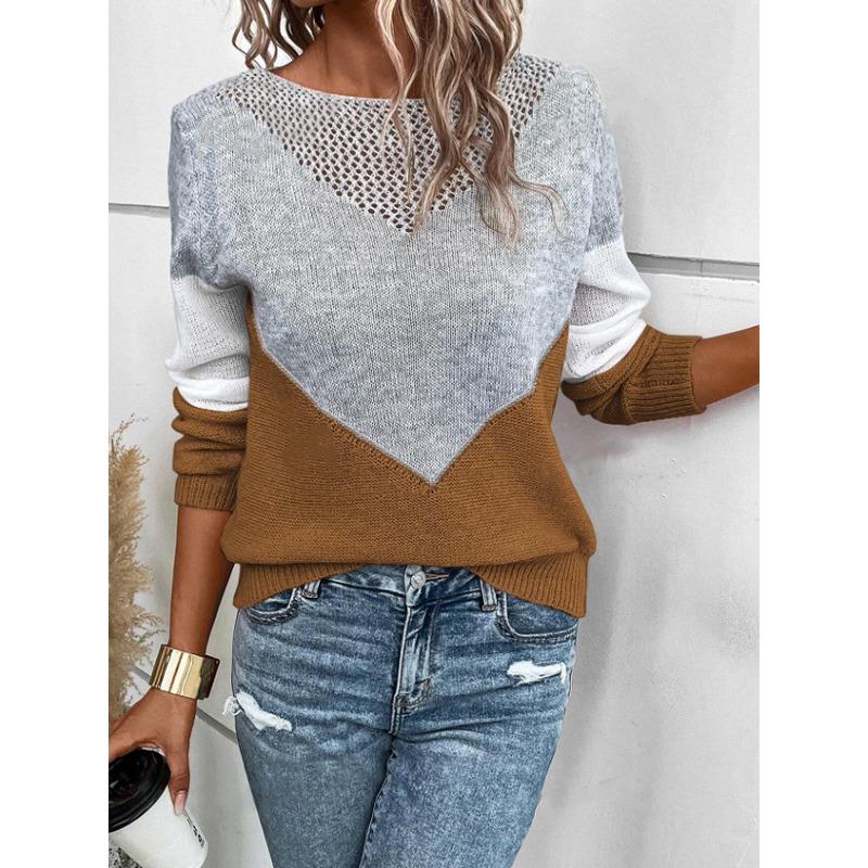 Женский повседневный трикотажный свитер с V-образным вырезом, полиэстеровый пуловер с цветными блоками, трикотажное полотно 100 г/м², модный топ на весну/лето/осень XL коричневый
Женский повседневный трикотажный свитер с V-образным вырезом, полиэстеровый пуловер с цветными блоками, трикотажное полотно 100 г/м², модный топ на весну/лето/осень XL коричневый
