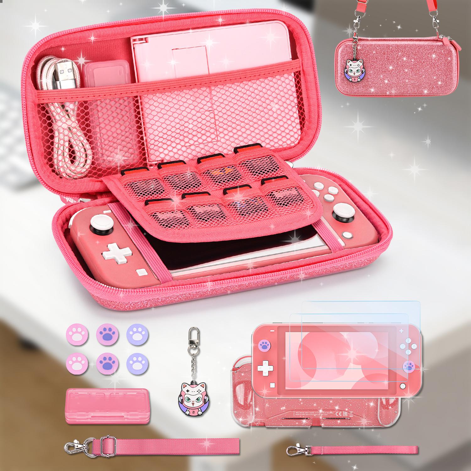 Дорожный чехол для Switch Lite 14 в 1 Портативная сумка для хранения с защитными аксессуарами для консоли Switch и игр розовый
Дорожный чехол для Switch Lite 14 в 1 Портативная сумка для хранения с защитными аксессуарами для консоли Switch и игр розовый