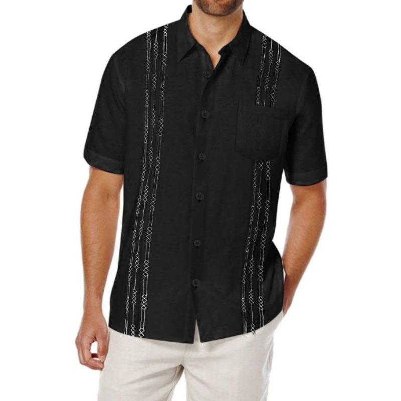 Mens Cuban Guayabera Shirt Linen Blend Short Sleeve Embroidery Casual Top XXL чорний
Mens Cuban Guayabera Shirt Linen Blend Short Sleeve Embroidery Casual Top XXL чорний