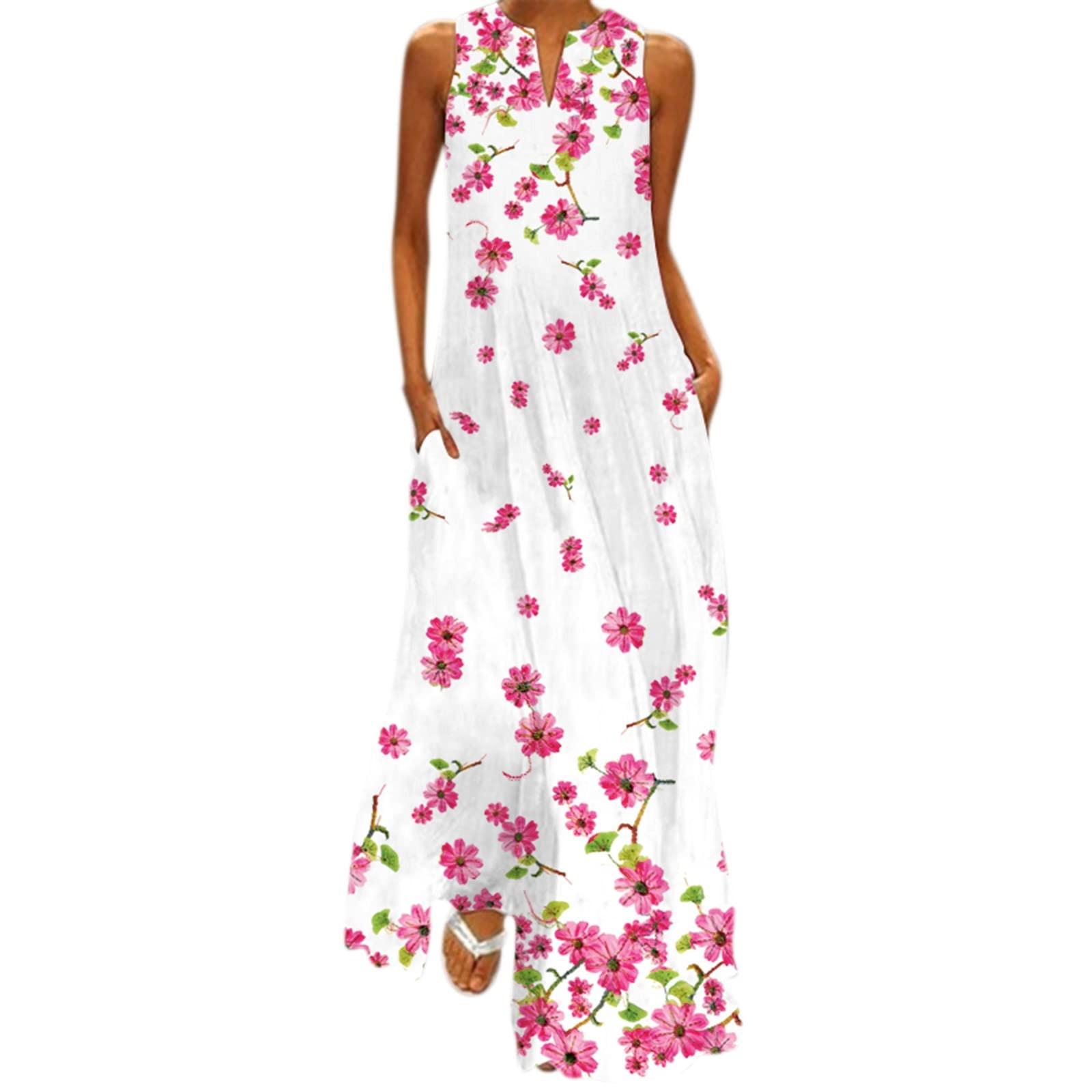 Women s Summer Maxi Dress, Ladies Casual Loose Maxi Skirt Sleeveless Floral Print Beach Maxi Dress With Pockets Pleated Dress Cotton Dress Beach Dress S белый
Women s Summer Maxi Dress, Ladies Casual Loose Maxi Skirt Sleeveless Floral Print Beach Maxi Dress With Pockets Pleated Dress Cotton Dress Beach Dress S белый
