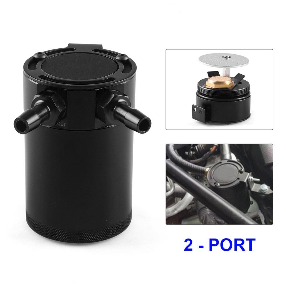 BX101669 Car Universal 2-Port Compact Baffled Oil Catch Can Black 
BX101669 Car Universal 2-Port Compact Baffled Oil Catch Can Black