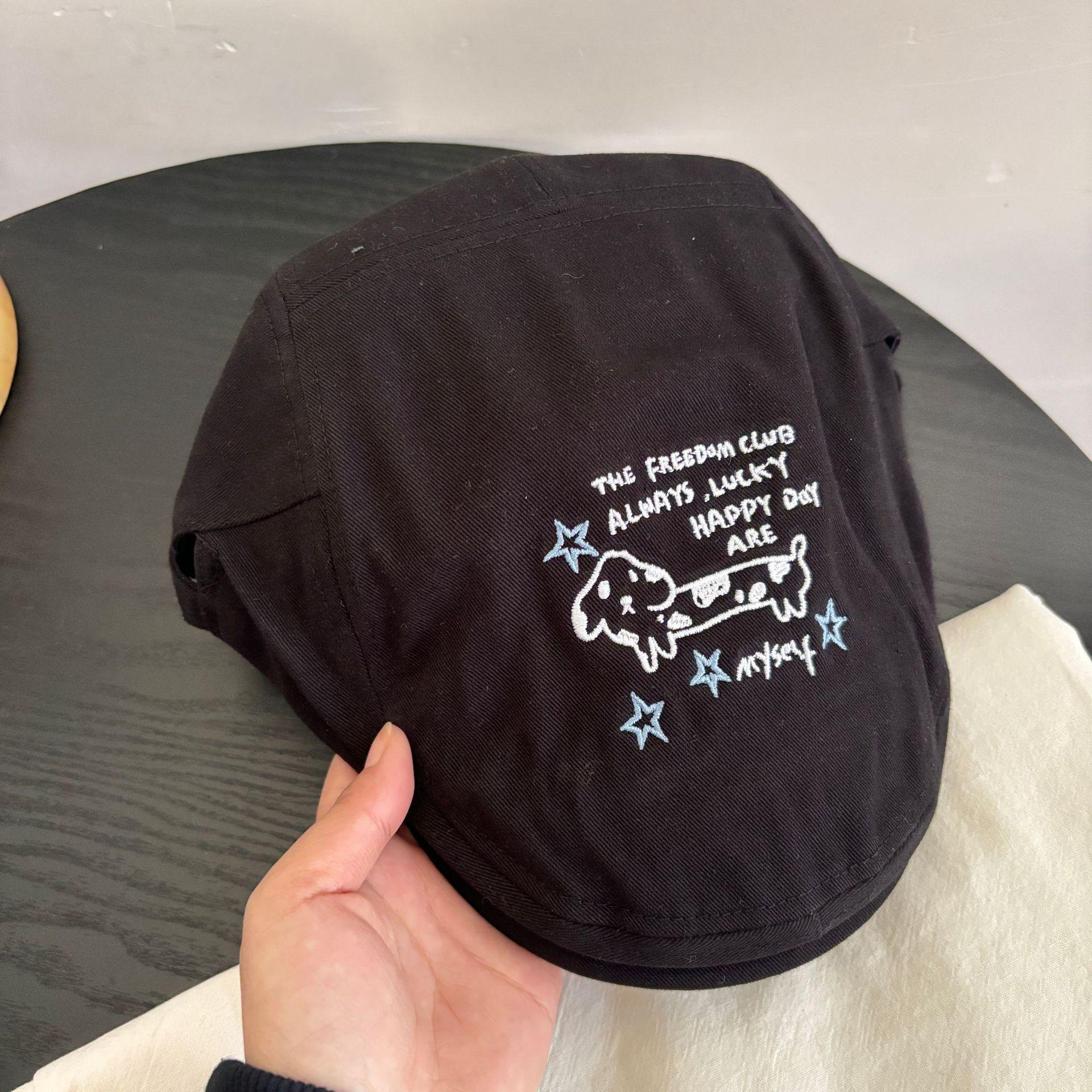 Letter puppy embroidery forward hat street fashion beret couple newsboy hat personality versatile painter hat M(56-58cm) чёрный
Letter puppy embroidery forward hat street fashion beret couple newsboy hat personality versatile painter hat M(56-58cm) чёрный