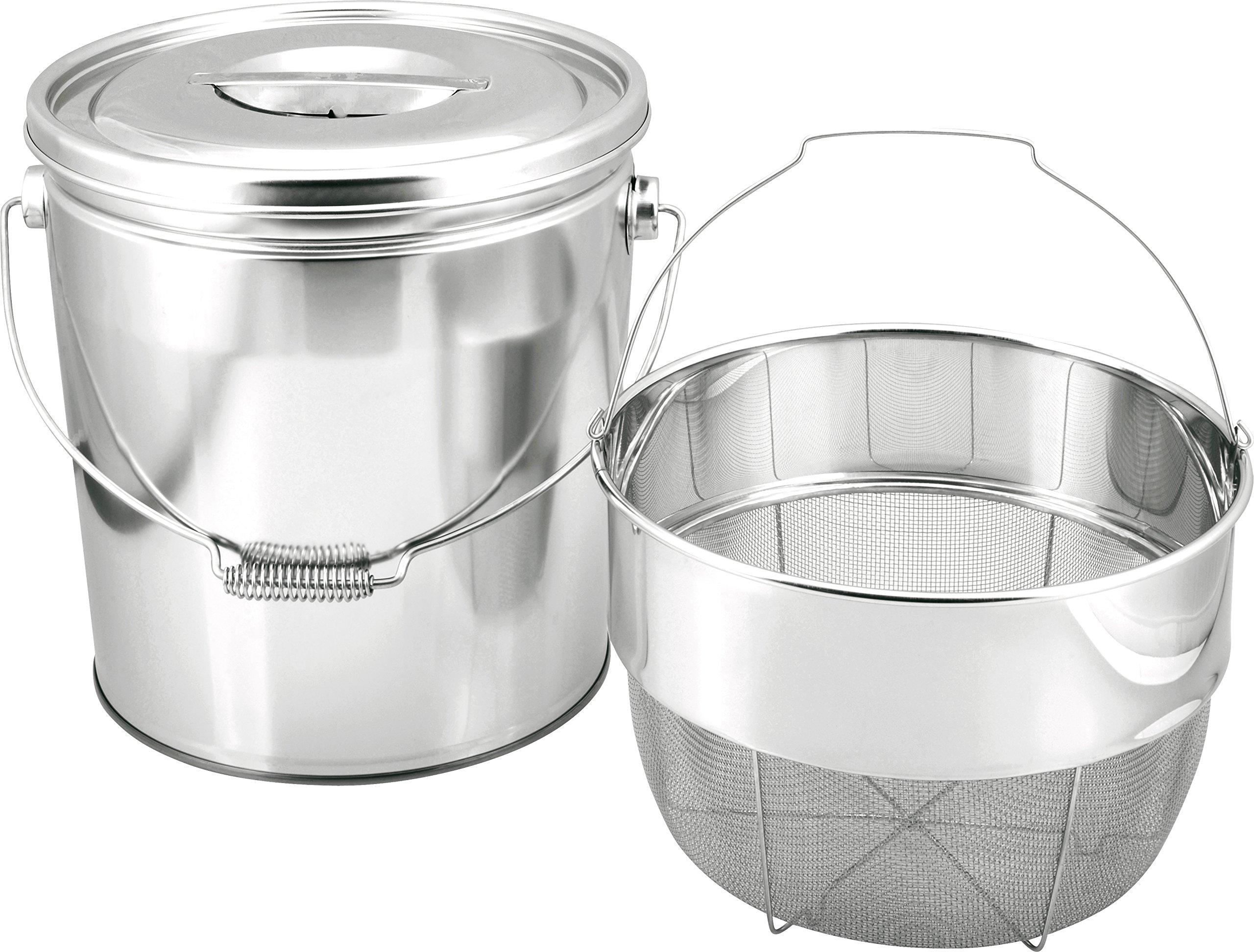 Bucket II washing 15L Fine mesh 18-8 (with basket) MSD-1520
Bucket II washing 15L Fine mesh 18-8 (with basket) MSD-1520