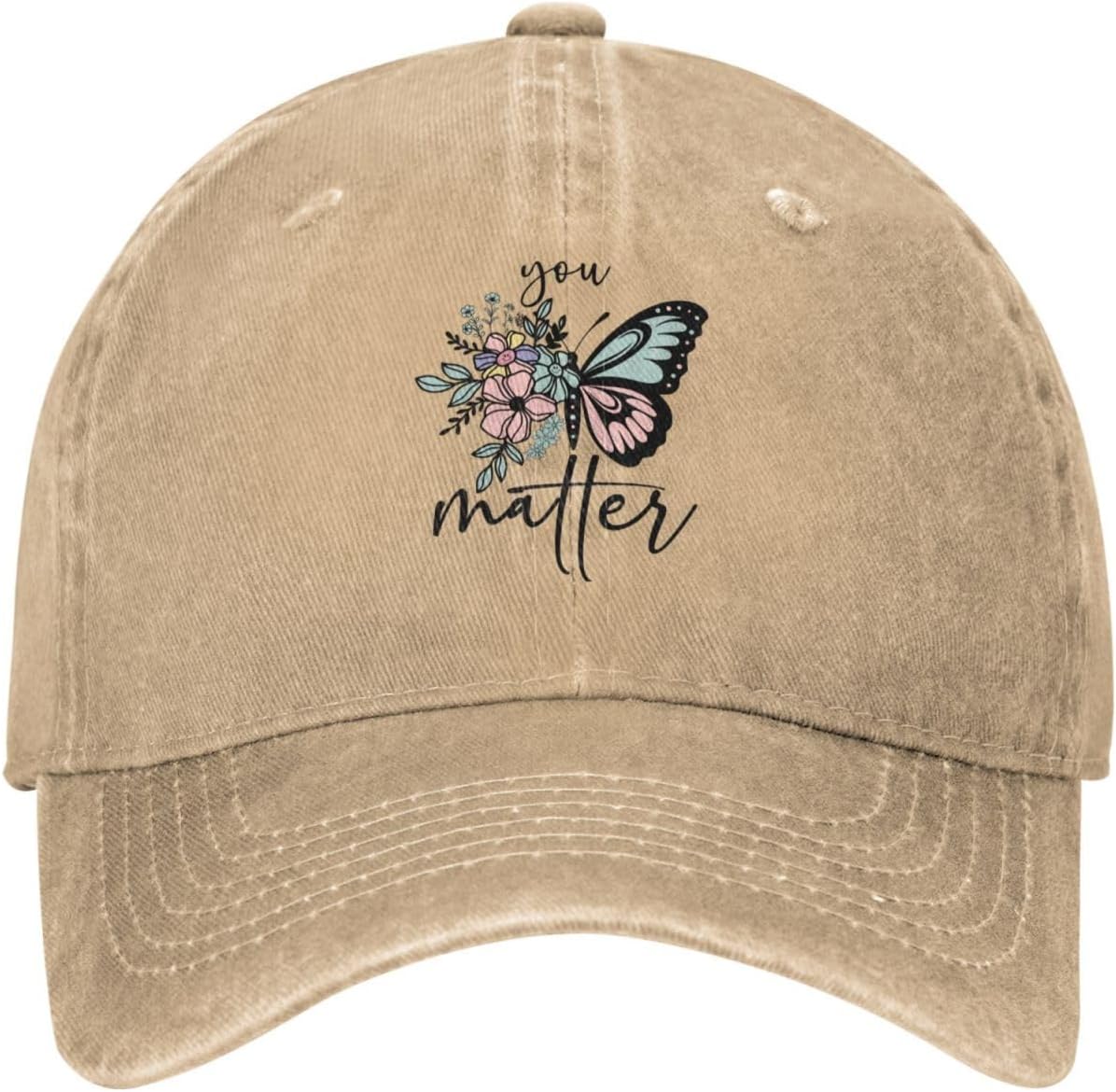 You Matter Butterfly Floral Baseball Cap Vintage Washed Adjustable Casual Dad Hat Adult One Size
You Matter Butterfly Floral Baseball Cap Vintage Washed Adjustable Casual Dad Hat Adult One Size