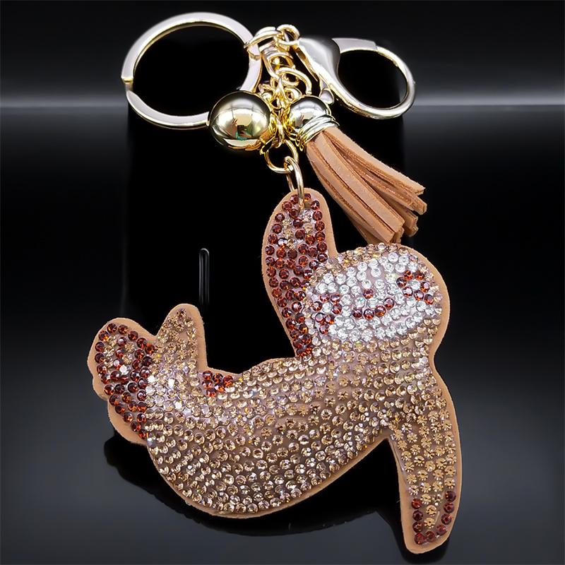 Cute Sloth Key Chain Gold Color Alloy Crystal Lazy Animal Key Rings Holder for Women Girls Keychain Decoration Jewelry K9809S01
Cute Sloth Key Chain Gold Color Alloy Crystal Lazy Animal Key Rings Holder for Women Girls Keychain Decoration Jewelry K9809S01