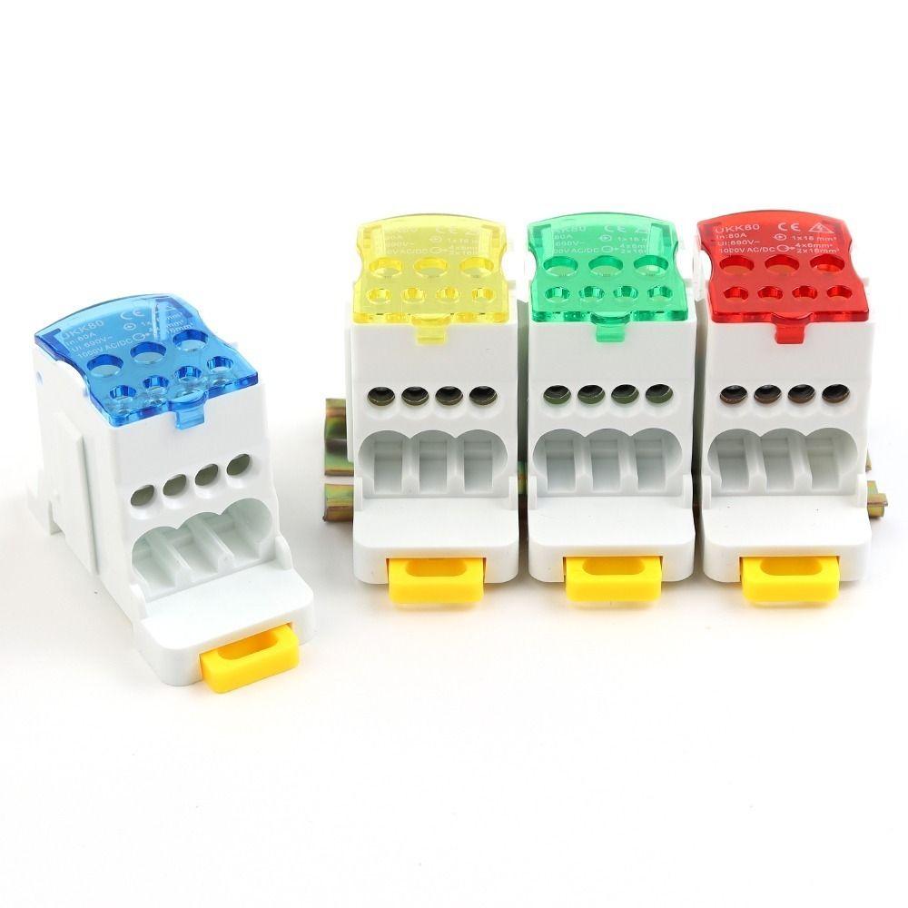 2 PCS Single-pole Terminal Rail Splitter Large Current Junction Box Wire Connector Power Wire червоний
2 PCS Single-pole Terminal Rail Splitter Large Current Junction Box Wire Connector Power Wire червоний