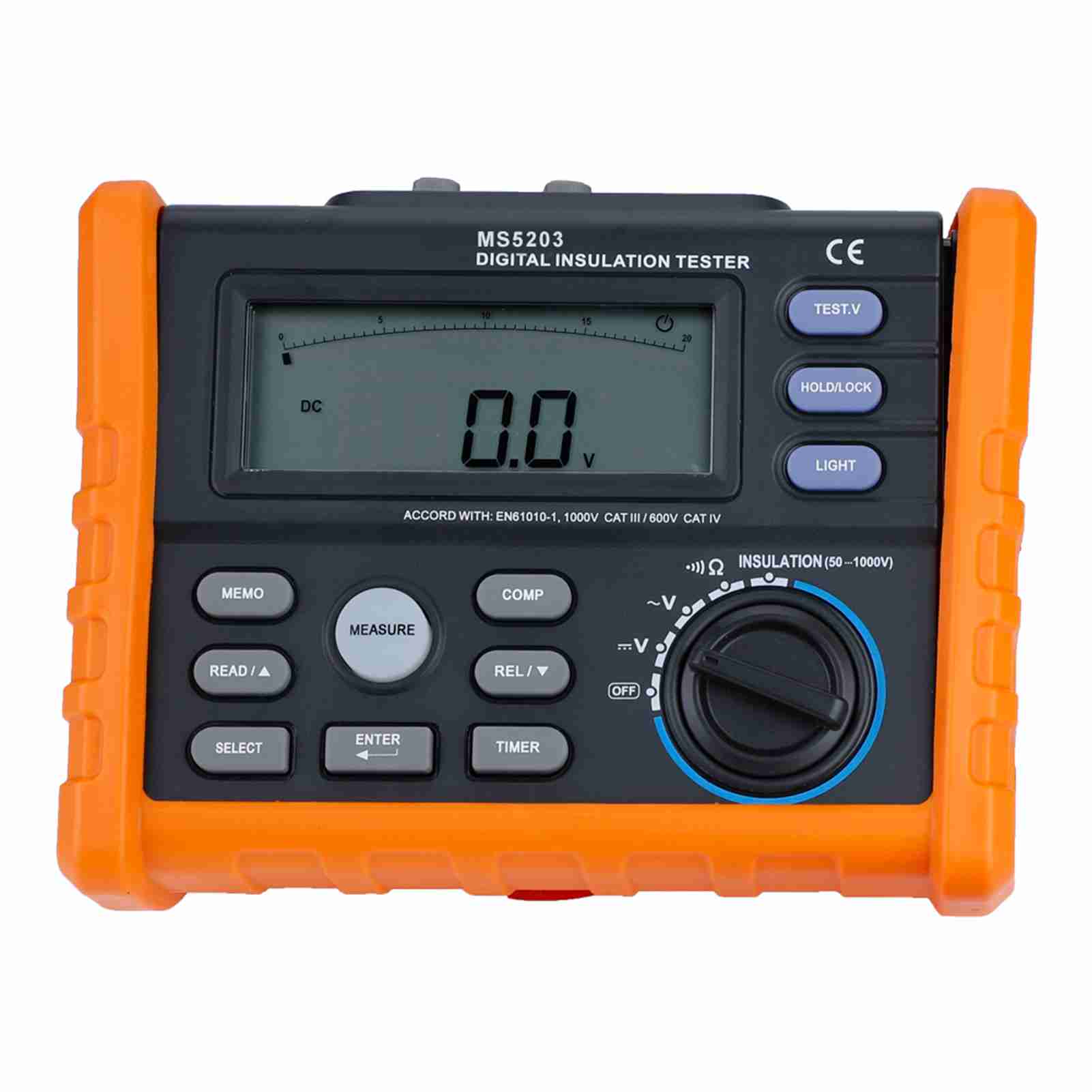 PEAKMETER MS5203 Цифровий та аналоговий дисплей 501000В Тестер / вимірювач опору ізоляції
PEAKMETER MS5203 Цифровий та аналоговий дисплей 501000В Тестер / вимірювач опору ізоляції