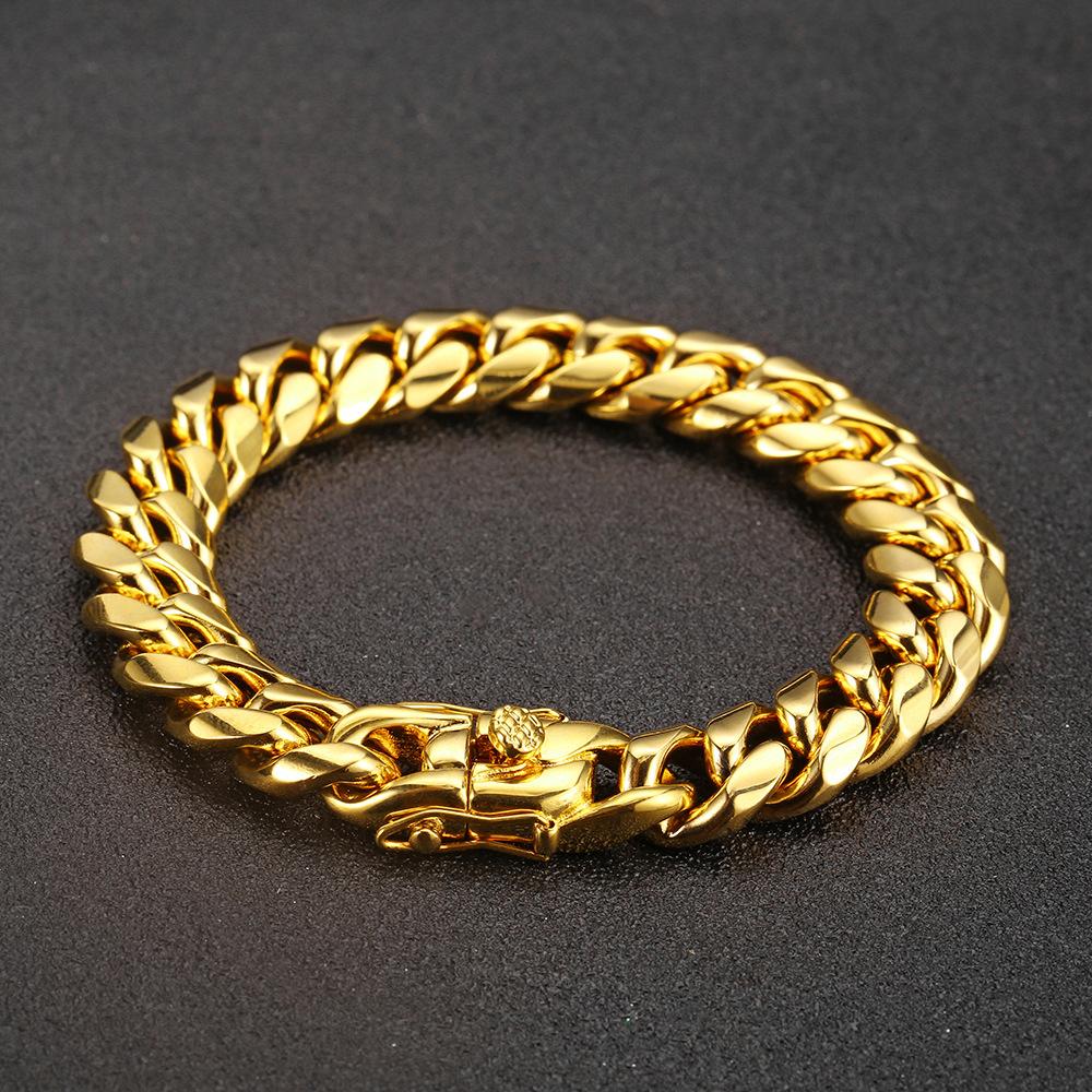 10mm18k Gold Plated Stainless Steel Cuban Bracelets Curb Cuban Link Chain Bracelets for Hiphop Jewelry 21cm
10mm18k Gold Plated Stainless Steel Cuban Bracelets Curb Cuban Link Chain Bracelets for Hiphop Jewelry 21cm