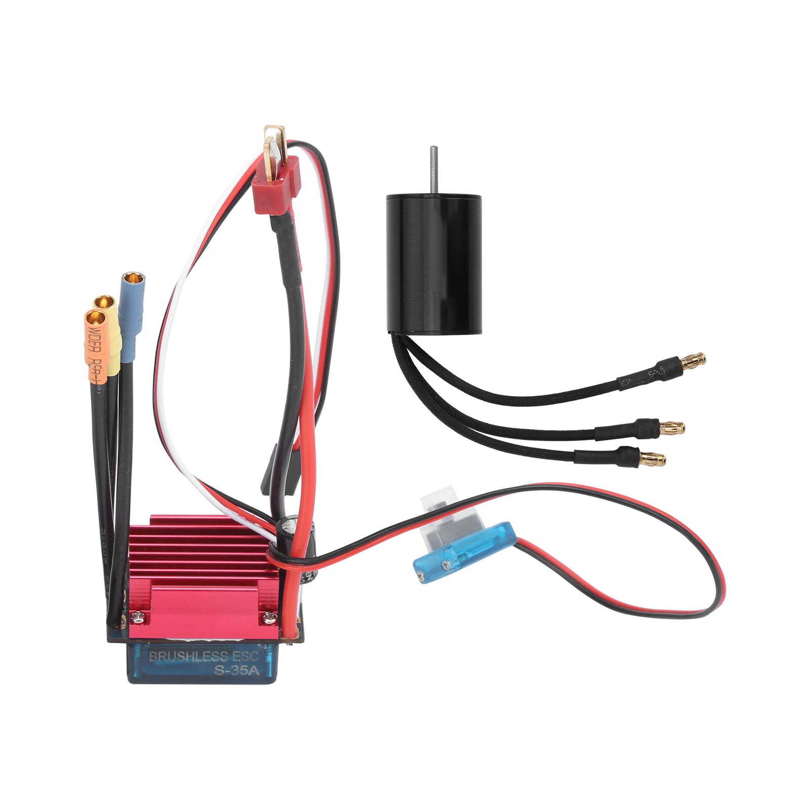 2435 4500KV Sensorless Brushless Motor with 35A Brushless ESC for 1/16 1/18 RC Car Truck
2435 4500KV Sensorless Brushless Motor with 35A Brushless ESC for 1/16 1/18 RC Car Truck