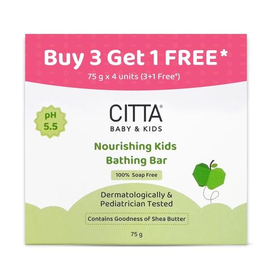 CITTA Nourishing Kids Bathing Bar for Sensitive Skin | Kids Bathing bar | Cleansing & Moisturizing | 100% Soap Free | 75 gm | Pack of 4
CITTA Nourishing Kids Bathing Bar for Sensitive Skin | Kids Bathing bar | Cleansing & Moisturizing | 100% Soap Free | 75 gm | Pack of 4