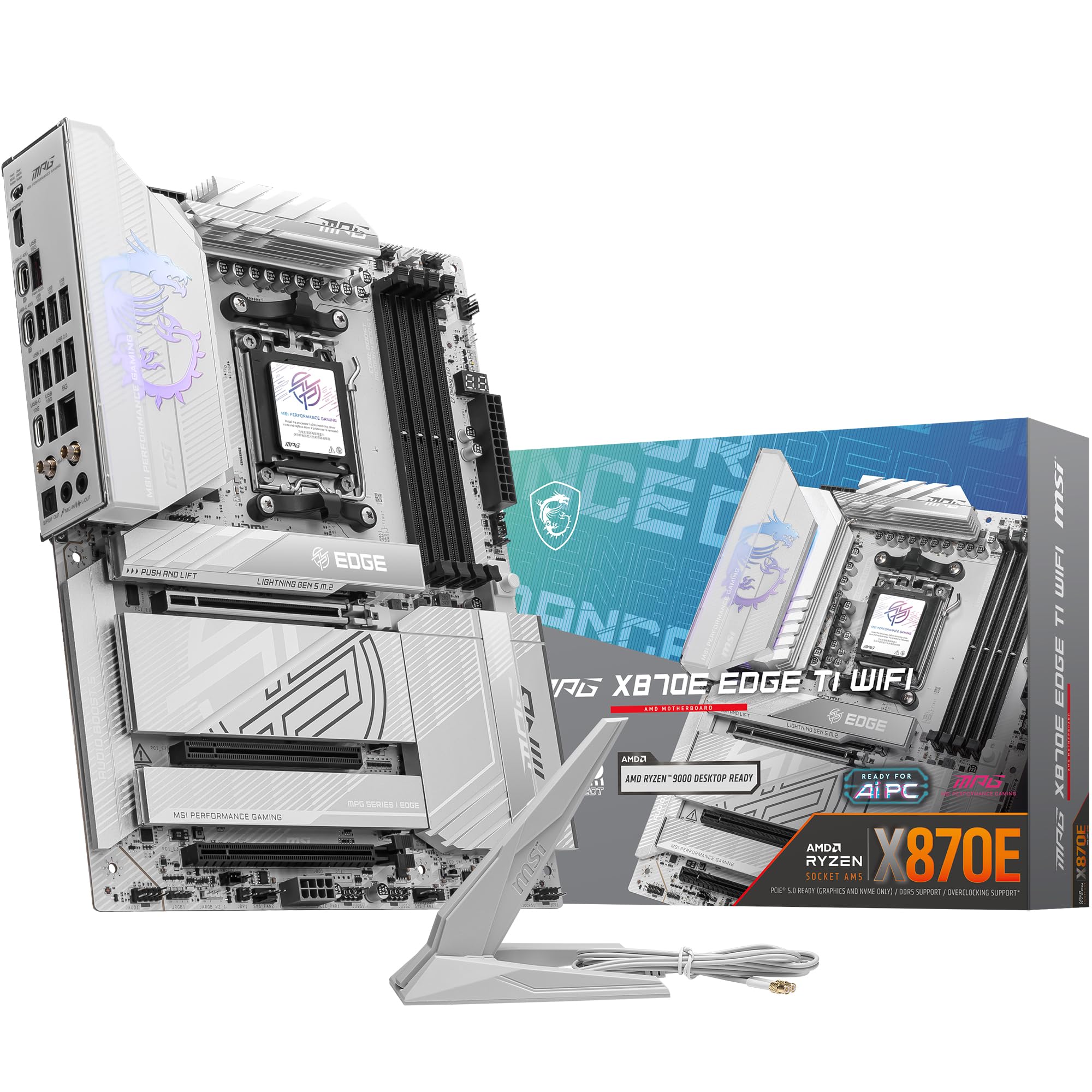 MSI MPG X870E EDGE TI WIFI Серія AMD Ryzen сумісна материнська плата ATX MB6740 9000/8000/7000 (AM5) синій
MSI MPG X870E EDGE TI WIFI Серія AMD Ryzen сумісна материнська плата ATX MB6740 9000/8000/7000 (AM5) синій