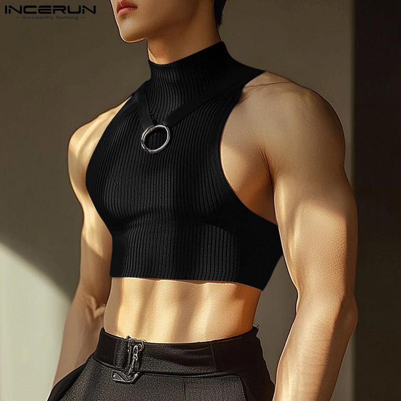 INCERUN Men Summer High Neck Cutout Sleeveless Rib Casual Fitted Cropped Tank Tops M чорний
INCERUN Men Summer High Neck Cutout Sleeveless Rib Casual Fitted Cropped Tank Tops M чорний