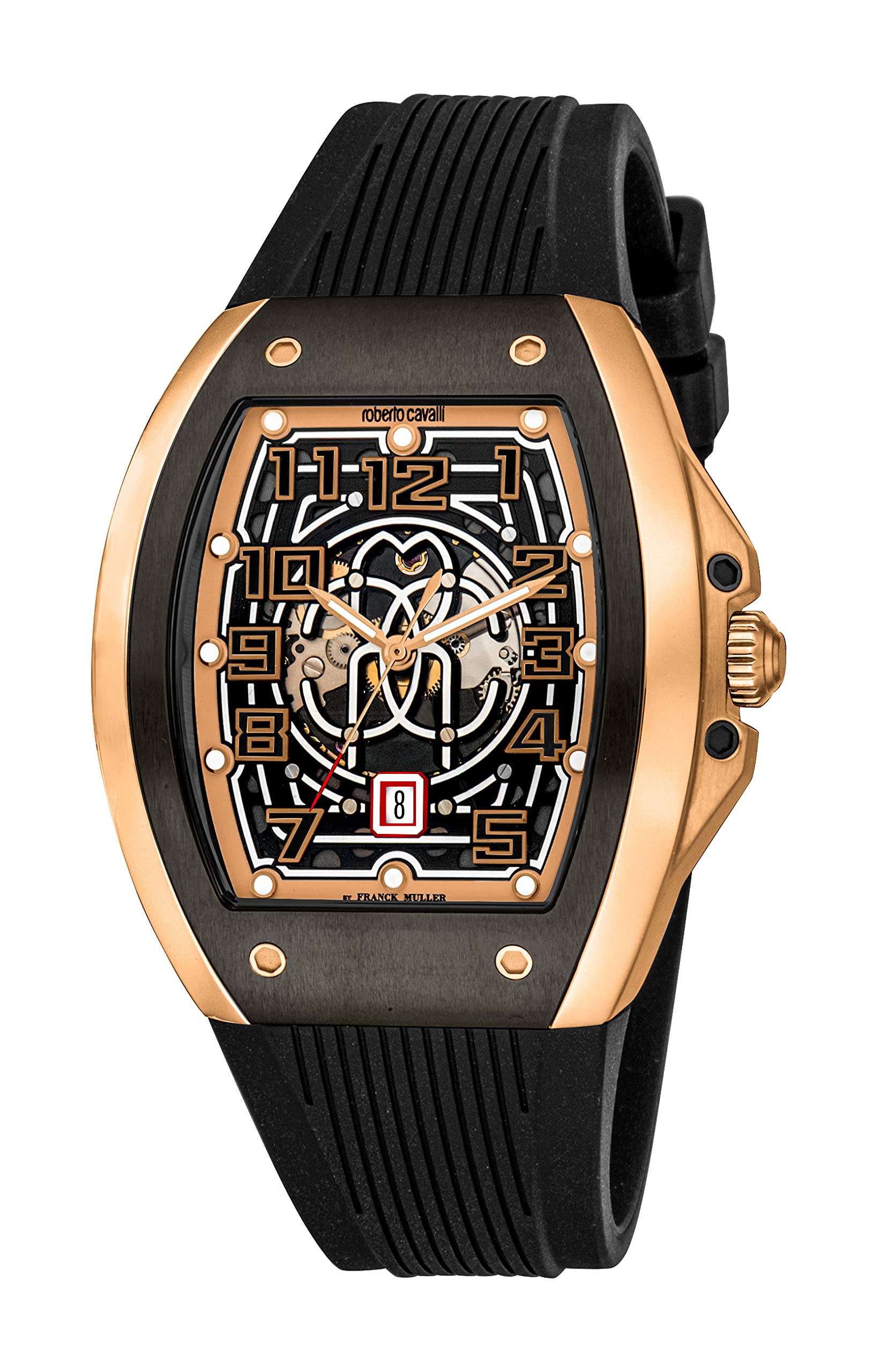 Roberto Cavalli by Franck Muller Watch Mechanical Automatic 5 ATM Black Dial Rubber Strap RV1G205P1061
Roberto Cavalli by Franck Muller Watch Mechanical Automatic 5 ATM Black Dial Rubber Strap RV1G205P1061