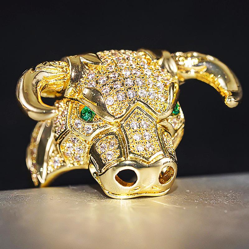 Huitan Gold Color Punk Style Cow Animal Rings with Gorgeous Green Eyes for Lady Festival Holiday Personality Accessories Zircon 6
Huitan Gold Color Punk Style Cow Animal Rings with Gorgeous Green Eyes for Lady Festival Holiday Personality Accessories Zircon 6