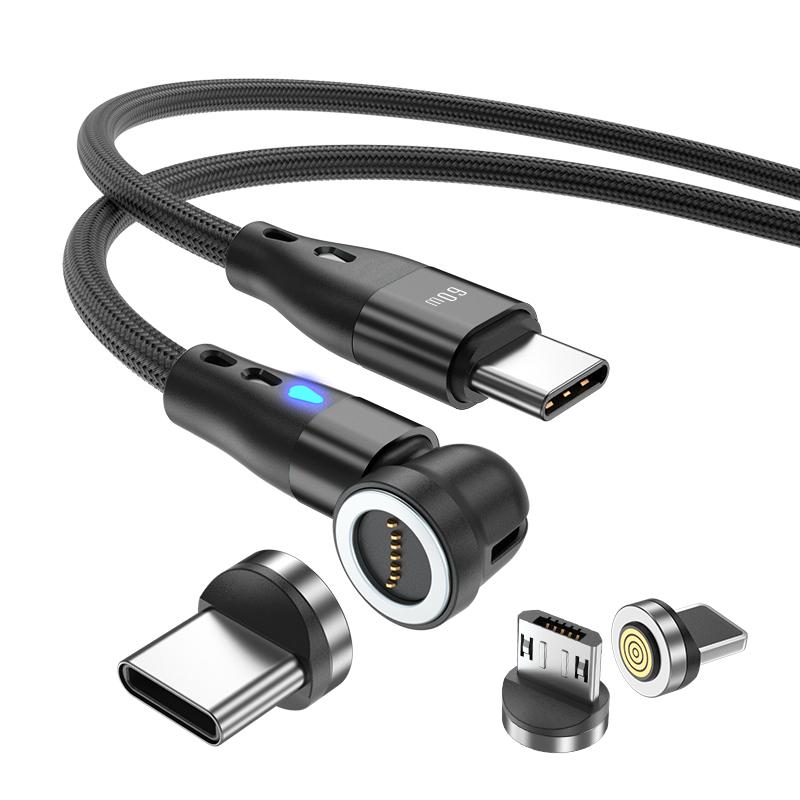 ENKAY HAT PRINCE 1m Magnetic Charging Cable 3-in-1 PD 60W Type-C to 8-Pin/Type-C/Micro USB Data Transfer Cord with LED Light Black
ENKAY HAT PRINCE 1m Magnetic Charging Cable 3-in-1 PD 60W Type-C to 8-Pin/Type-C/Micro USB Data Transfer Cord with LED Light Black