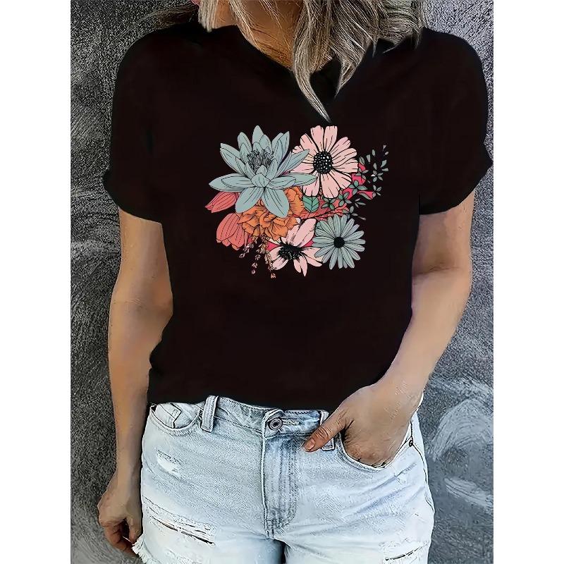 Women s Tulip Daisy Floral Print T-Shirt Casual Round Neck Short Sleeve Comfortable Year-Round Top 4XL чорний
Women s Tulip Daisy Floral Print T-Shirt Casual Round Neck Short Sleeve Comfortable Year-Round Top 4XL чорний
