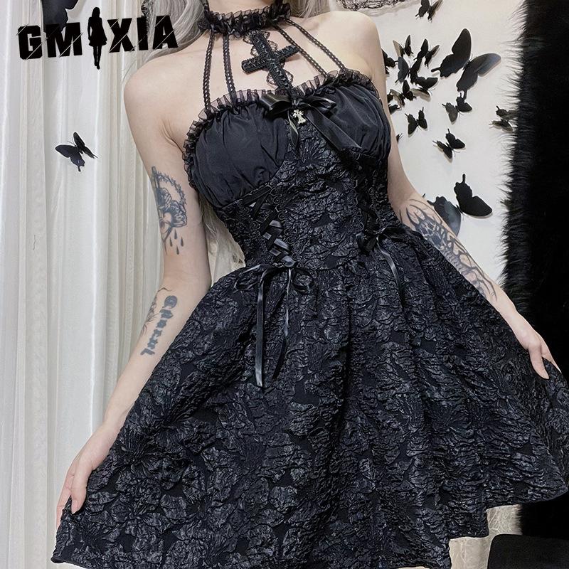 GMXIA Плісирована сукня на Хеллоуїн Літній дизайн Sense Cross Halter Solid Color Pompadour Dress Women S чорний
GMXIA Плісирована сукня на Хеллоуїн Літній дизайн Sense Cross Halter Solid Color Pompadour Dress Women S чорний
