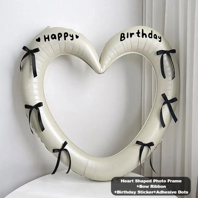Happy Birthday Heart Photo Frame Balloon with Bowknot Stickers Girlsfriend Birthday Party Photo Props Wedding Ballon Decoration other вершковий
Happy Birthday Heart Photo Frame Balloon with Bowknot Stickers Girlsfriend Birthday Party Photo Props Wedding Ballon Decoration other вершковий