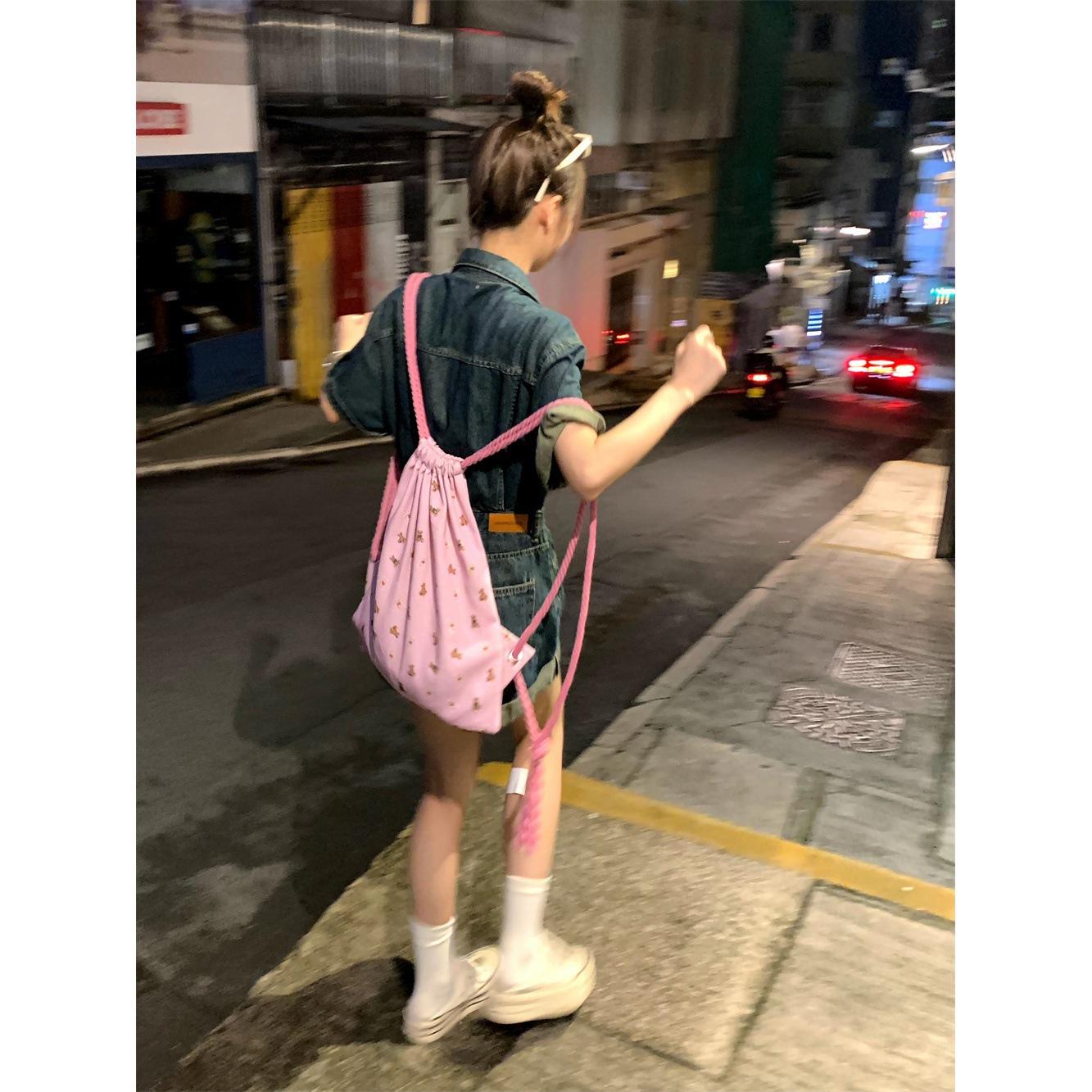 Pink bear backpack new college style soft cute drawstring shoulder strap casual women s bag tide
Pink bear backpack new college style soft cute drawstring shoulder strap casual women s bag tide