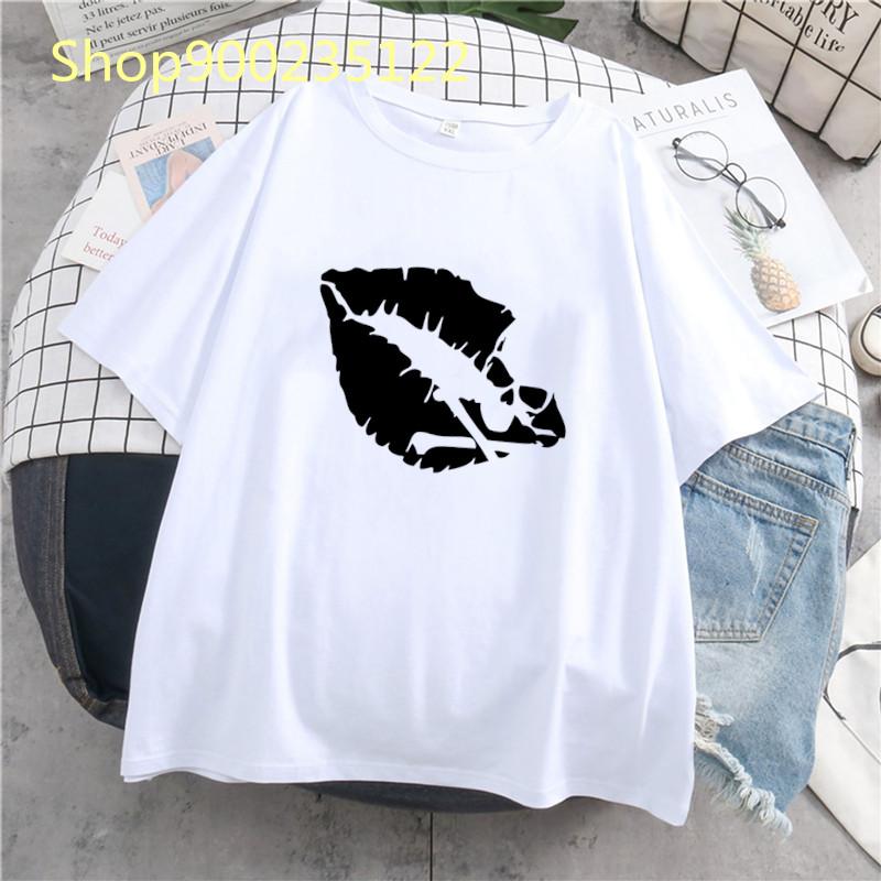 Fashion Lips Skull T-Shirt Women Printed Aesthetic Clothes Tops Tee Casual Women Goth Shirts Summer Streetwaer T-Shirts Female S білий
Fashion Lips Skull T-Shirt Women Printed Aesthetic Clothes Tops Tee Casual Women Goth Shirts Summer Streetwaer T-Shirts Female S білий