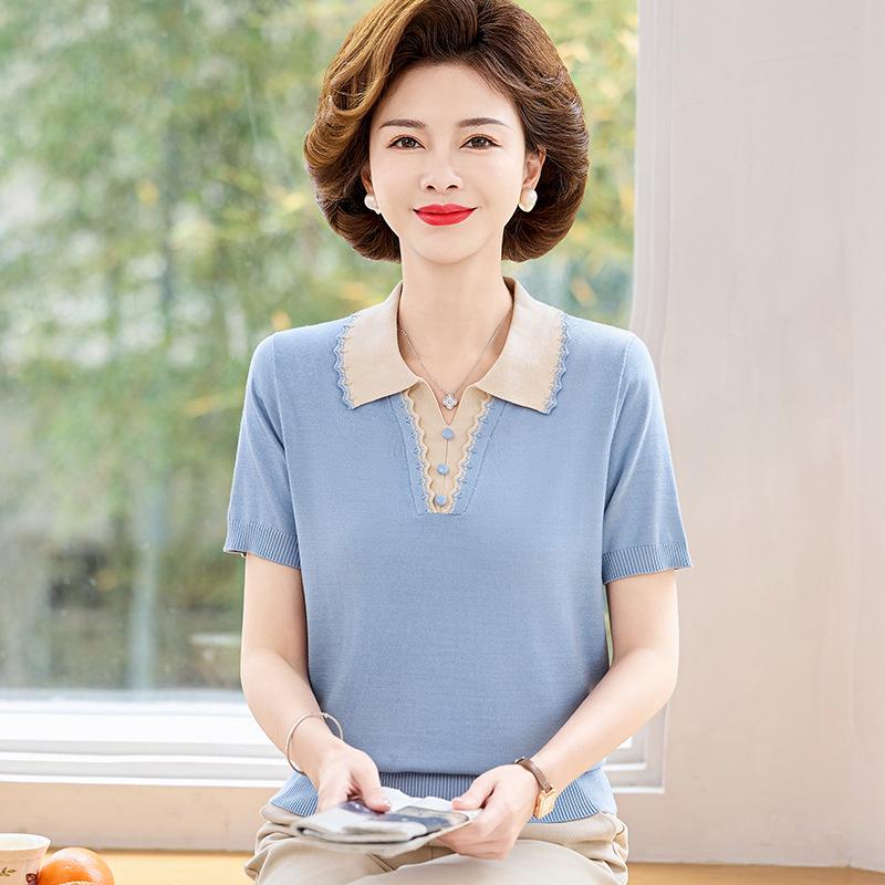 2026 Mulberry Silk Collared Summer T-Shirt for Middle-Aged & Elderly Women 5XL (150-165 jin) синий
2026 Mulberry Silk Collared Summer T-Shirt for Middle-Aged & Elderly Women 5XL (150-165 jin) синий