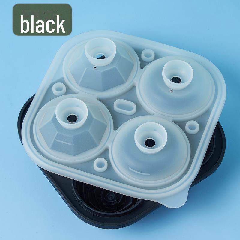 Набор формочек для льда Rose & Diamond: Силиконовые формы для ледяных шариков и кубиков 2 Rose, 2 Diamond чёрный