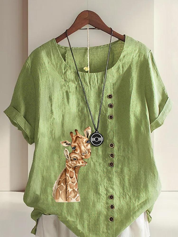 Women s Fashion Giraffe Print Shot Sleeve T-shirt Loose Cotton Shirt Casual Loose Summer Blouse Tops Plus Size 5XL зелений
Women s Fashion Giraffe Print Shot Sleeve T-shirt Loose Cotton Shirt Casual Loose Summer Blouse Tops Plus Size 5XL зелений