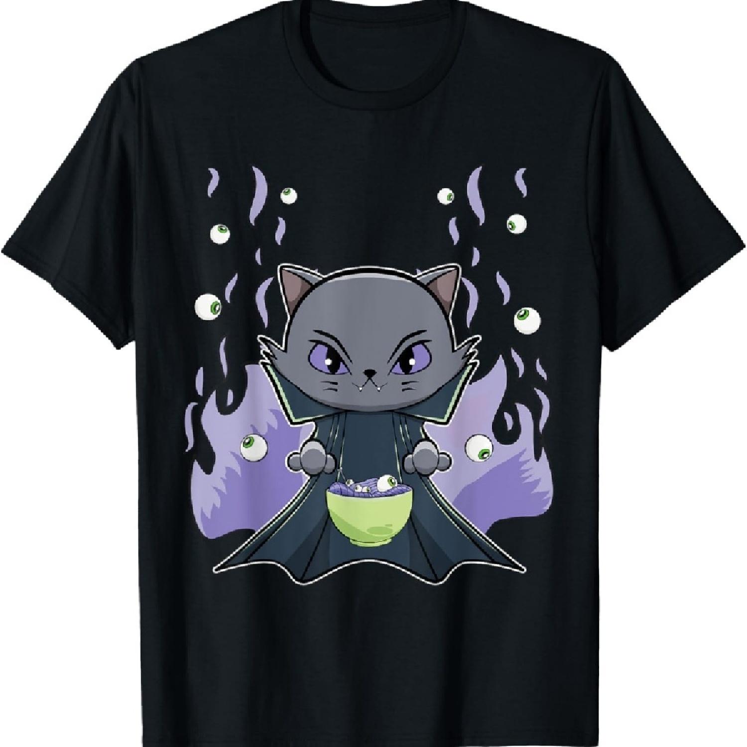 Black Cat Vampire Dracula And Ramen For Halloween T-Shirt S
Black Cat Vampire Dracula And Ramen For Halloween T-Shirt S