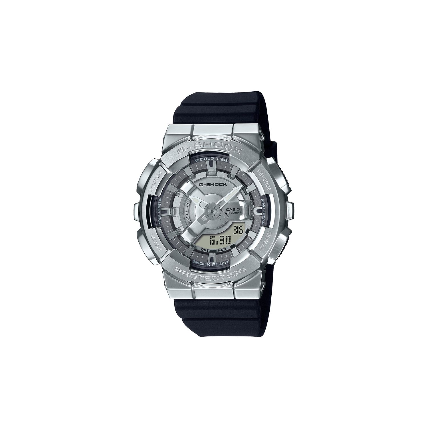 Casio All Metal Series Round Dial Lightweight Shockproof Waterproof Dual Display Luminous Sports Watch Quartz Movement Resin Strap GM-S110-1APR Silver Dial
Casio All Metal Series Round Dial Lightweight Shockproof Waterproof Dual Display Luminous Sports Watch Quartz Movement Resin Strap GM-S110-1APR Silver Dial