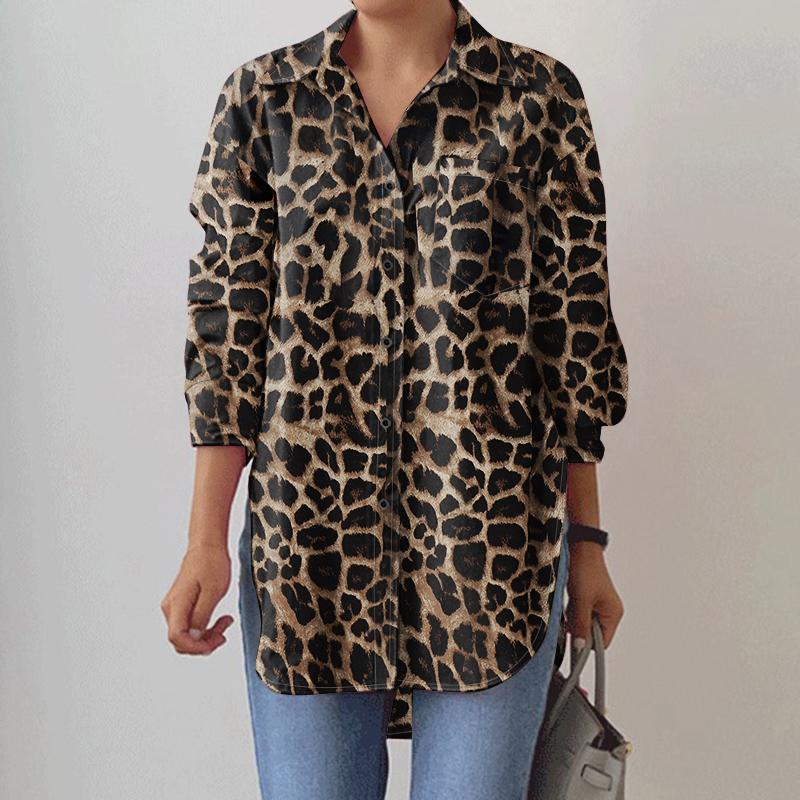 ZANZEA Женская свободная повседневная блузка с длинным рукавом и леопардовым принтом 5XL
ZANZEA Женская свободная повседневная блузка с длинным рукавом и леопардовым принтом 5XL