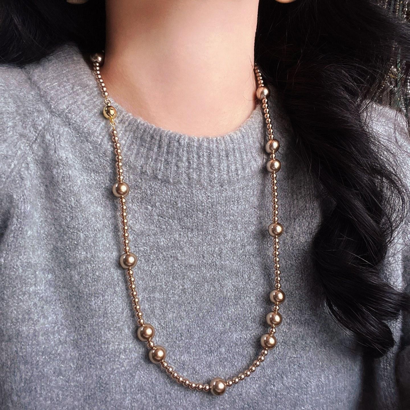 High Quality Maillard Faux Crystal Pearl Necklace Neck Chain Sweater Chain Women
High Quality Maillard Faux Crystal Pearl Necklace Neck Chain Sweater Chain Women