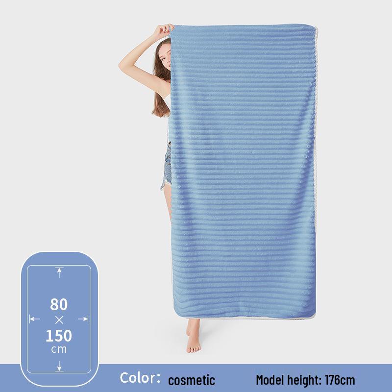 Extra Large Coral Fleece Striped Bath Towel - Thick, Super Absorbent, Quick-Drying, Soft, and Shed-Resistant 90x170 cm синій
Extra Large Coral Fleece Striped Bath Towel - Thick, Super Absorbent, Quick-Drying, Soft, and Shed-Resistant 90x170 cm синій