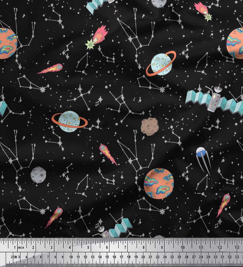 Soimoi Japan Crepe Satin Ткань Star, Satellite & Planet Galaxy Ткань с принтами на метр 42 дюйма 42 Inch Wide - Poly Crepe зелёный
Soimoi Japan Crepe Satin Ткань Star, Satellite & Planet Galaxy Ткань с принтами на метр 42 дюйма 42 Inch Wide - Poly Crepe зелёный