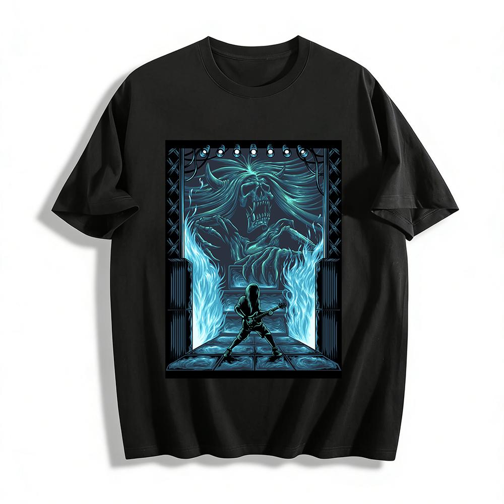 Dark Metal Style Skull Guitarist Print Rock Trend Short Sleeve T-Shirt Pure cotton T-shirt XXS
Dark Metal Style Skull Guitarist Print Rock Trend Short Sleeve T-Shirt Pure cotton T-shirt XXS