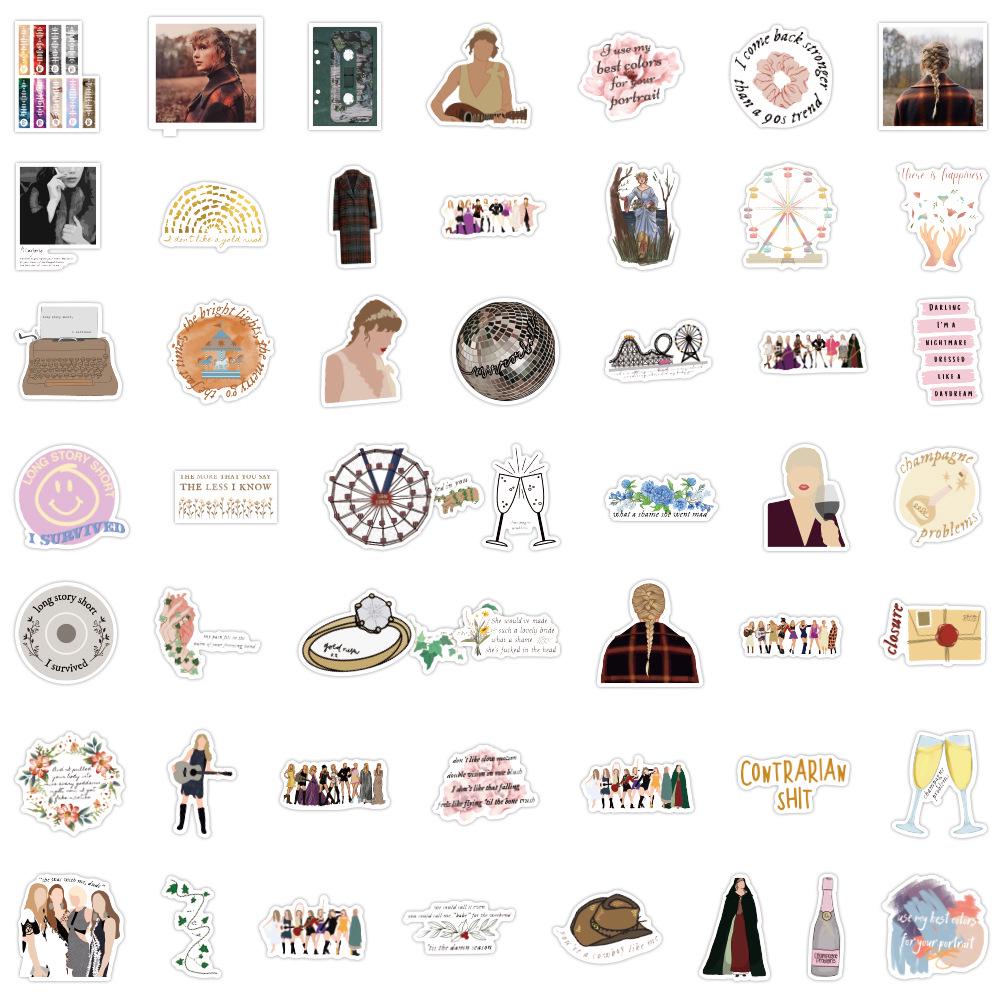 50 Sheets of Taylor Cartoon Stickers: Waterproof Decoration for Stationery, Water Cups & Computers
50 Sheets of Taylor Cartoon Stickers: Waterproof Decoration for Stationery, Water Cups & Computers