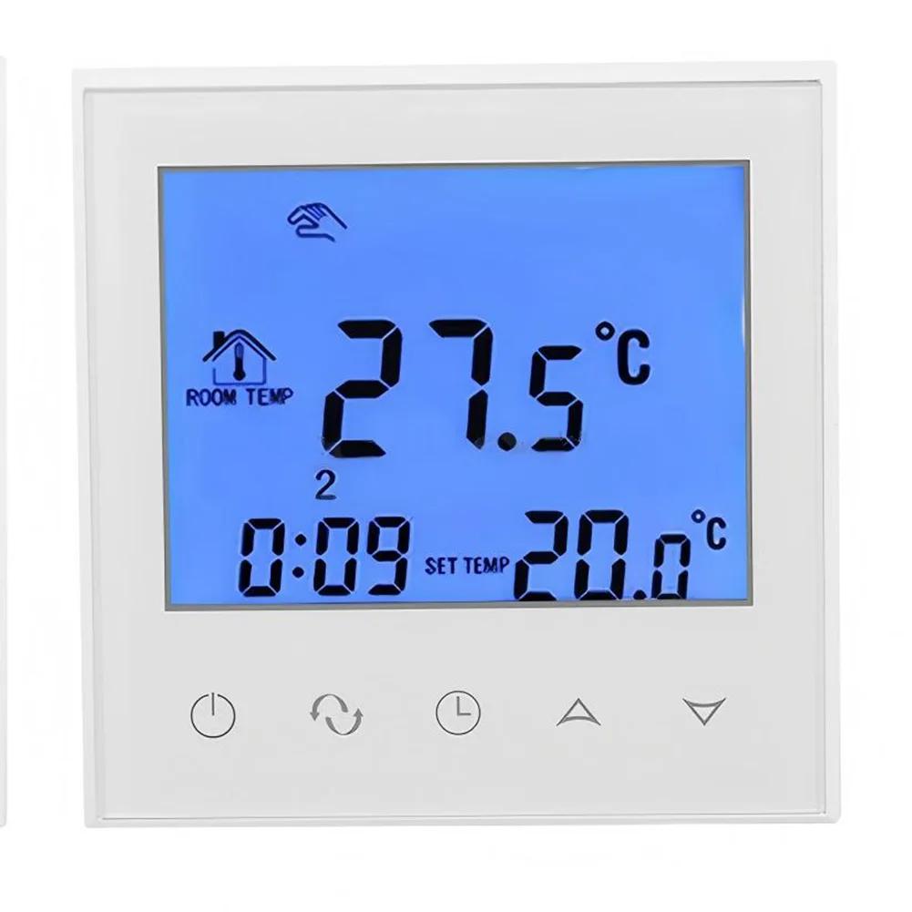 16A Electric Heating Thermostat with Programmable Weekly Control and Dual Temperature Display on Large LCD Touchscreen Interface білий
16A Electric Heating Thermostat with Programmable Weekly Control and Dual Temperature Display on Large LCD Touchscreen Interface білий