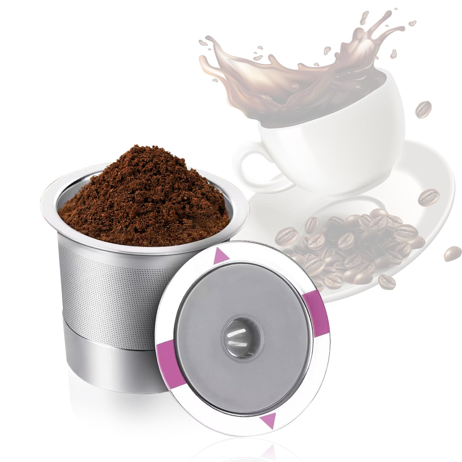 EKIND Single-Hole Reusable K-Cup Coffee Filter Compatible with 1.0 and 2.0 Coffee Brewers, Refillable Pods, Stainless Steel Capsules
EKIND Single-Hole Reusable K-Cup Coffee Filter Compatible with 1.0 and 2.0 Coffee Brewers, Refillable Pods, Stainless Steel Capsules