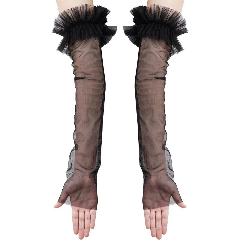 Mary Bridal accessories wedding gloves - sheer mesh, open hand, sexy see-through, ruched One size fits all чёрный
Mary Bridal accessories wedding gloves - sheer mesh, open hand, sexy see-through, ruched One size fits all чёрный