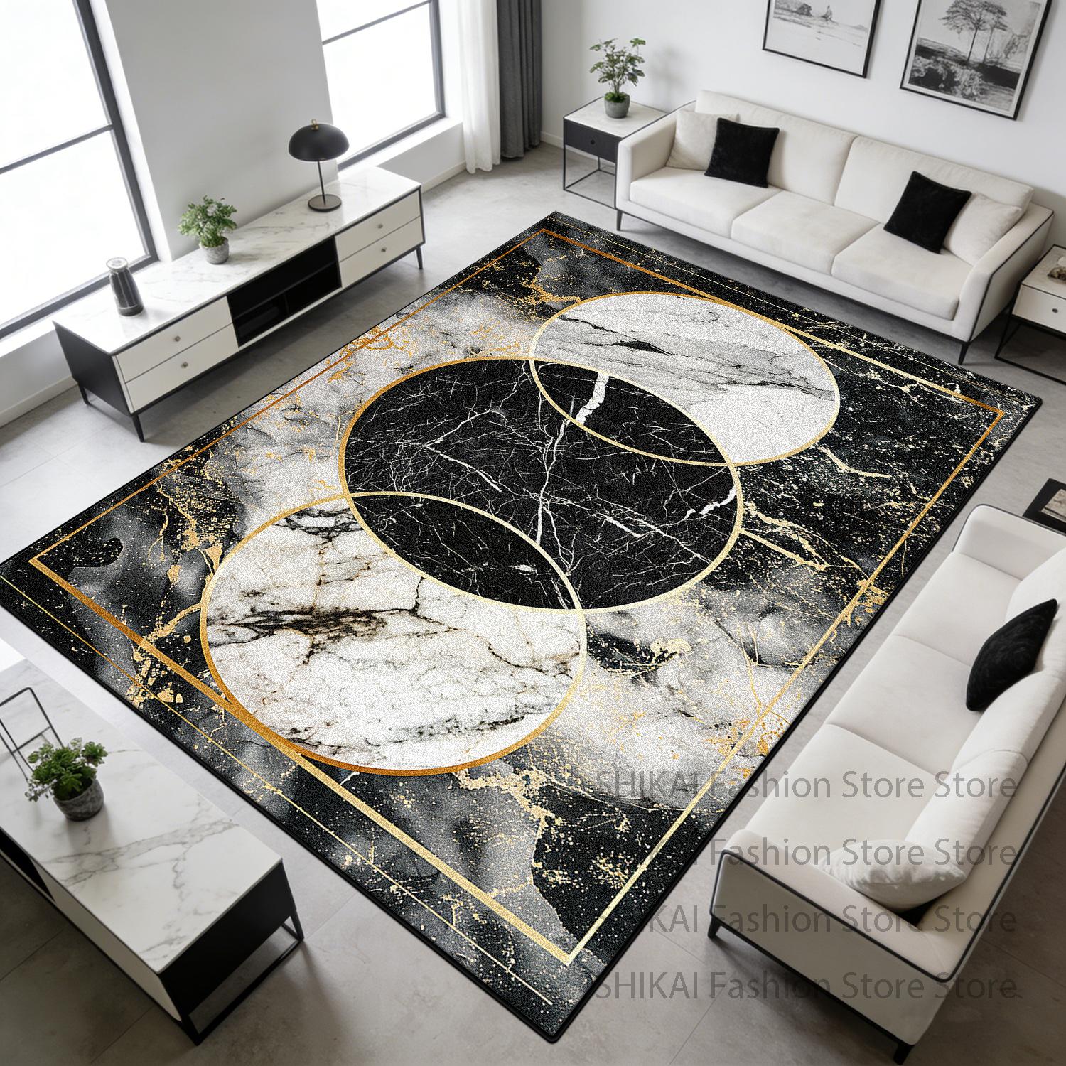 Black White Marble Circle Pattern Living Room Rug Decoration Home Easy Cleaning Soft Carpet Non-slip Fluffy Geometric Floor Mats 60x90cm
Black White Marble Circle Pattern Living Room Rug Decoration Home Easy Cleaning Soft Carpet Non-slip Fluffy Geometric Floor Mats 60x90cm