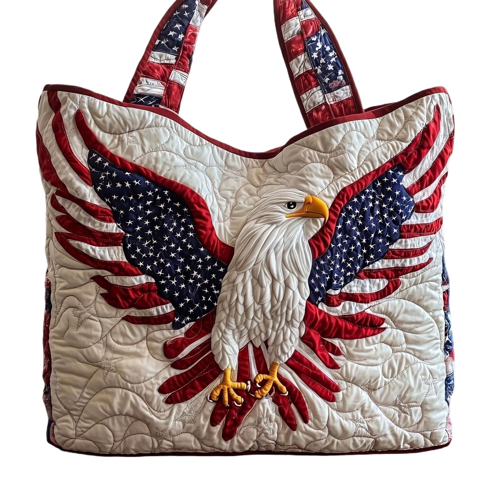 Quilted Shoulder Tote Bag Patriotic Eagle Design 250 Years Freedom Print Durable Fabric Handbag Spacious Interior One Size
Quilted Shoulder Tote Bag Patriotic Eagle Design 250 Years Freedom Print Durable Fabric Handbag Spacious Interior One Size