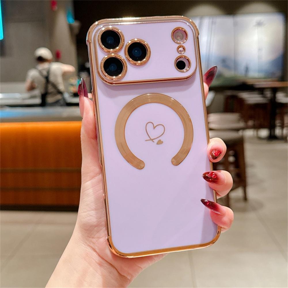 For iPhone 17 Pro Max Case Compatible with MagSafe Electroplated TPU Phone Cover Hollow Love Hearts A
For iPhone 17 Pro Max Case Compatible with MagSafe Electroplated TPU Phone Cover Hollow Love Hearts A