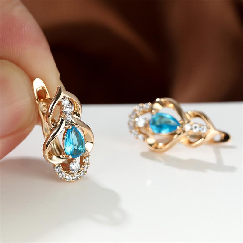 Wish the new water drop colorful topaz plated champagne gold ear buckle wedding earrings aqua синього кольору
Wish the new water drop colorful topaz plated champagne gold ear buckle wedding earrings aqua синього кольору