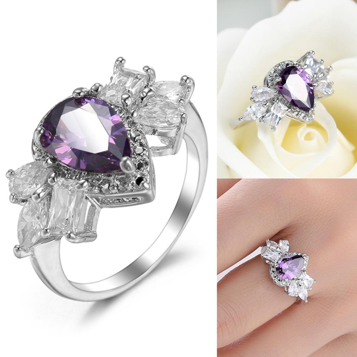 Romantic Purple Teardrop Ring: Pear-Shaped Zircon Jewelry for Women Size 7 красный/фиолетовый
Romantic Purple Teardrop Ring: Pear-Shaped Zircon Jewelry for Women Size 7 красный/фиолетовый