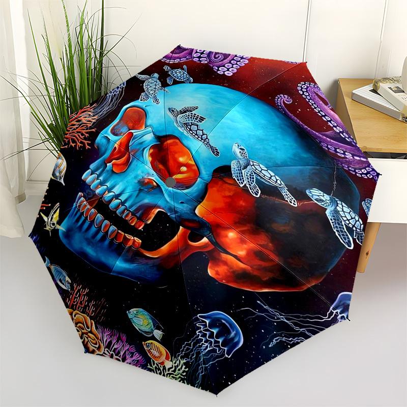 1pc Underwater Skull with Sea Life Umbrella with Plastic Handle,Vibrant Cartoon Pattern,Multi-functional UmbrellaB1981
1pc Underwater Skull with Sea Life Umbrella with Plastic Handle,Vibrant Cartoon Pattern,Multi-functional UmbrellaB1981