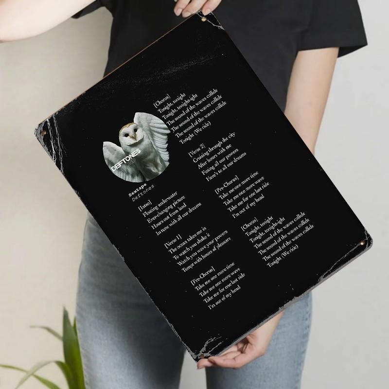 Deftones Sextape Lyrics Metal Tin Sign Music Art Decor for Bedroom Living Room Wall Hanging 20x30cm(7.8x11.8inch)
Deftones Sextape Lyrics Metal Tin Sign Music Art Decor for Bedroom Living Room Wall Hanging 20x30cm(7.8x11.8inch)