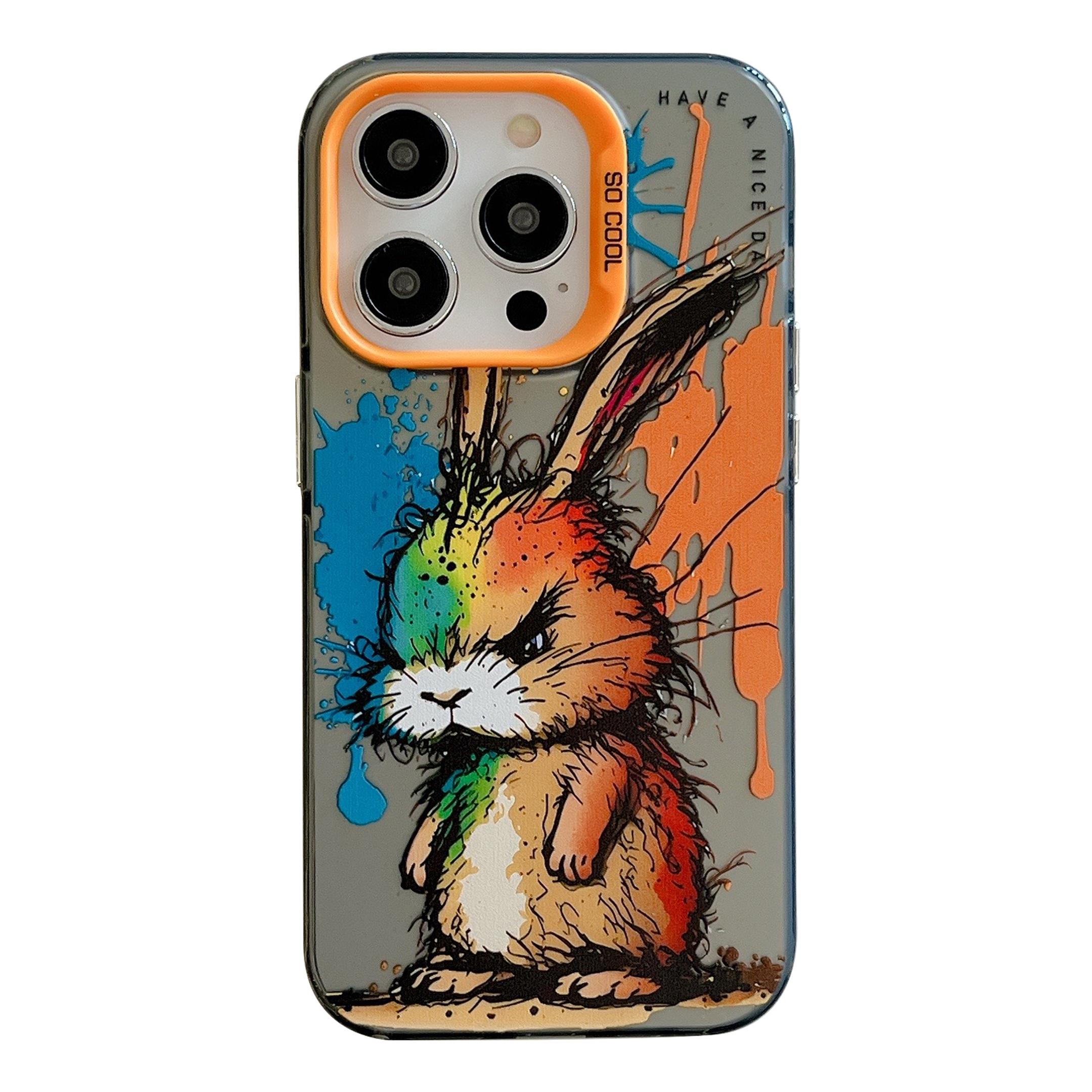 For iPhone 13 Pro Animal Pattern Printing Phone Case Graffiti Art PC+TPU Shockproof Cover Rabbit
For iPhone 13 Pro Animal Pattern Printing Phone Case Graffiti Art PC+TPU Shockproof Cover Rabbit