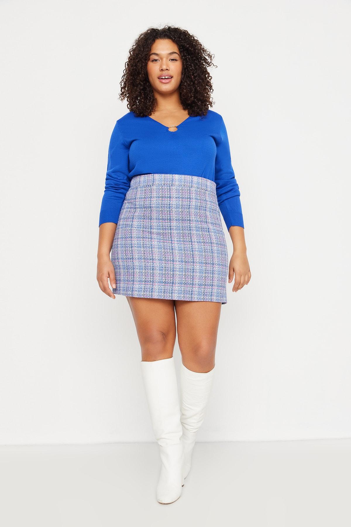 Women s Plus Size Skirt Fashion New Season Blue Plaid Chenille Woven Skirt 6XL ритм кольору
Women s Plus Size Skirt Fashion New Season Blue Plaid Chenille Woven Skirt 6XL ритм кольору