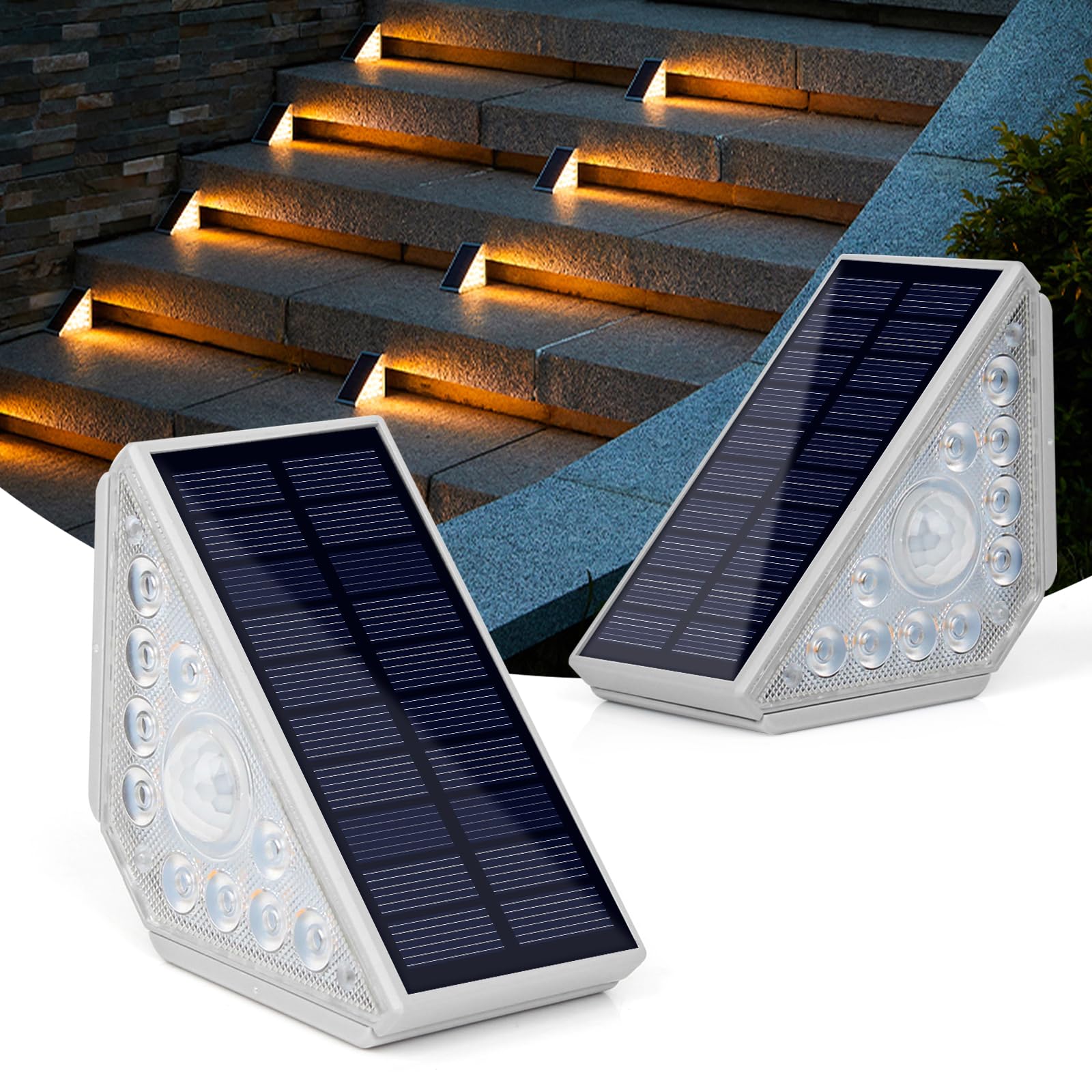 Solar Outdoor Lights, Waterproof IP44, LED with Motion Sensor, Auto On/Off, Light and Dark Sensor, Glue & Screw Compatible (Set of 6) білий
Solar Outdoor Lights, Waterproof IP44, LED with Motion Sensor, Auto On/Off, Light and Dark Sensor, Glue & Screw Compatible (Set of 6) білий